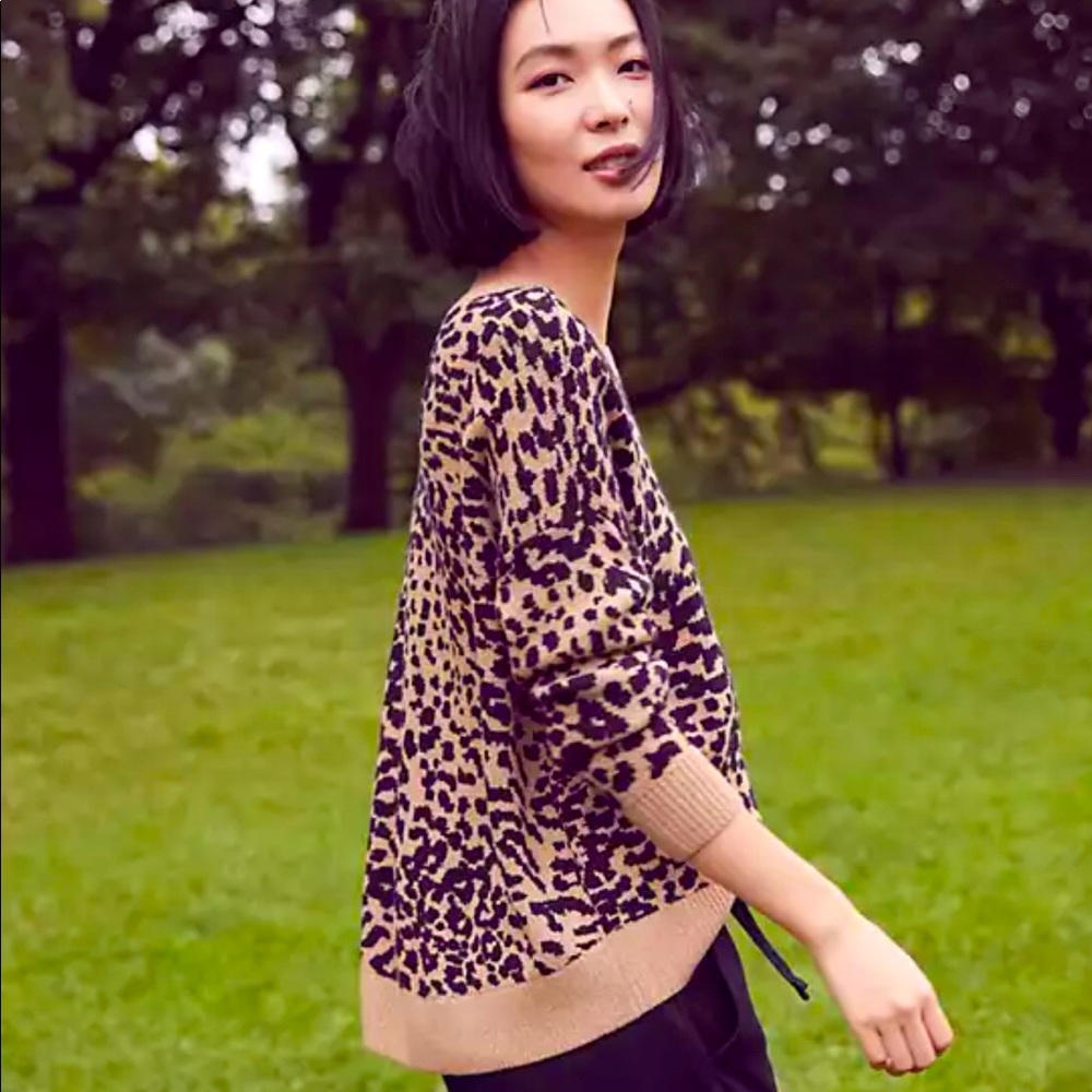 Leopard Animal Knit Sweater - XXS Petite
